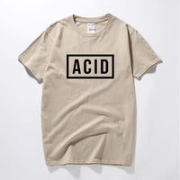 ACID Block Graphic Printed T-shirt 808 303 Techno House Underground Music Top Summer Fashion Camiseta Masculina Cotton T shirt