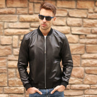 Sheepskin Slim Aviator Leather Bomber