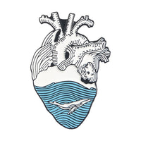 Heart pin Ocean Wave Enamel Pins